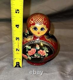 Vintage Signed Original Rare 12 Piece Set Of Nesting dolls, Babushka Doll