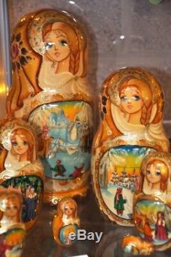Vintage Snow Queen Russian dolls (signed by artist)