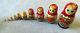 Vintage Wooden Nesting Dolls Set 12 Pieces Russian Matryoshka Babushka Stacking