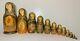 Vintage Hand Painted Wood Religious 13 Piece Jesus Russian Icon Nesting Dolls