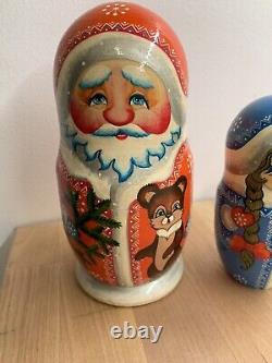 Vintage russian matryoshka nesting dolls hand painted and signed beautiful