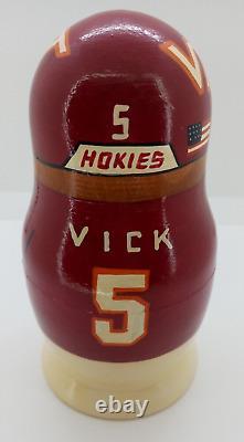 Virginia Tech Hokies Russian Nesting Dolls, 5 Dolls, Hand Crafted, VGC