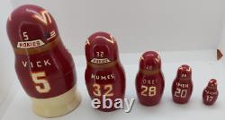 Virginia Tech Hokies Russian Nesting Dolls, 5 Dolls, Hand Crafted, VGC