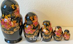 Vtg Carved Russian Nesting Dolls SERGIEV POSAFD Matryoshka FOLKTALE Moscow 1997