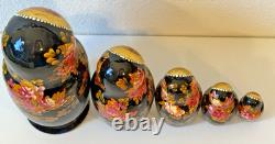 Vtg Carved Russian Nesting Dolls SERGIEV POSAFD Matryoshka FOLKTALE Moscow 1997