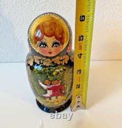 Vtg Carved Russian Nesting Dolls SERGIEV POSAFD Matryoshka FOLKTALE Moscow 1997