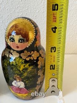 Vtg Carved Russian Nesting Dolls SERGIEV POSAFD Matryoshka FOLKTALE Moscow 1997