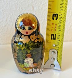 Vtg Carved Russian Nesting Dolls SERGIEV POSAFD Matryoshka FOLKTALE Moscow 1997
