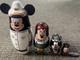 Vtg Disney Cruise Line Russian Nesting Dolls Set Mickey Minnie Goofy Donald Ship