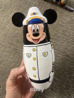 Vtg Disney Cruise Line Russian Nesting Dolls Set Mickey Minnie Goofy Donald Ship