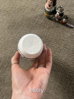 Vtg Disney Cruise Line Russian Nesting Dolls Set Mickey Minnie Goofy Donald Ship