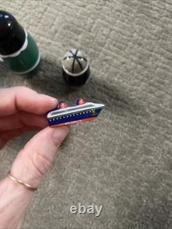 Vtg Disney Cruise Line Russian Nesting Dolls Set Mickey Minnie Goofy Donald Ship