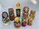 Vtg Lot #54 Wood Russian Nesting Stacking Dolls 8 -sets Collection -free Ship