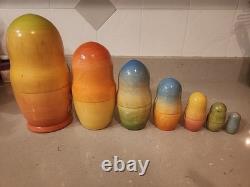 Vtg Matryoshka RARE Disney Uncle Scrooge McDuck Fam Nesting Dolls Russian SIGNED