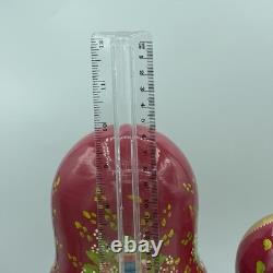 Vtg Russian Matryoshka 9 Nesting Dolls Hand Painted Fairy Tales Scenes & Flowers