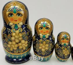 Vtg Russian Matryoshka Nesting Doll Ceprueb Nocag Hand Painted Artist Signd 10pc