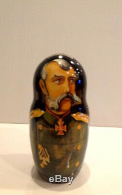 Vtg. Russian Nesting 10 Pc Matryoshka Doll Hand Painted Romanov Dinasty10