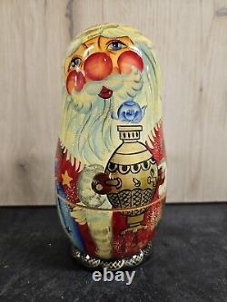 Vtg. Russian Ornament Set 8 Nest Matryoshka Doll Christmas New. S3