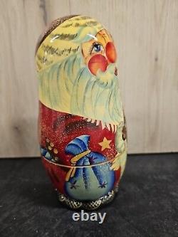 Vtg. Russian Ornament Set 8 Nest Matryoshka Doll Christmas New. S3