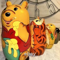 Winnie The Pooh and Friends Russian Made Matryoshka Nesting Dolls 7 Pc