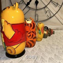 Winnie The Pooh and Friends Russian Made Matryoshka Nesting Dolls 7 Pc