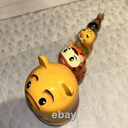 Winnie The Pooh and Friends Russian Made Matryoshka Nesting Dolls 7 Pc