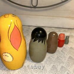 Winnie The Pooh and Friends Russian Made Matryoshka Nesting Dolls 7 Pc