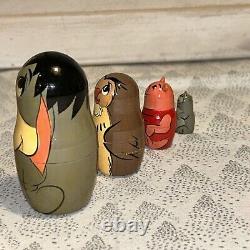 Winnie The Pooh and Friends Russian Made Matryoshka Nesting Dolls 7 Pc