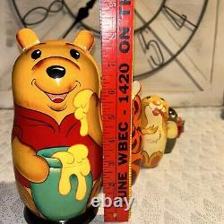 Winnie The Pooh and Friends Russian Made Matryoshka Nesting Dolls 7 Pc