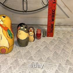 Winnie The Pooh and Friends Russian Made Matryoshka Nesting Dolls 7 Pc