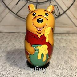 Winnie The Pooh and Friends Russian Made Matryoshka Nesting Dolls 7 Pc