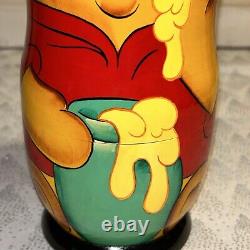 Winnie The Pooh and Friends Russian Made Matryoshka Nesting Dolls 7 Pc