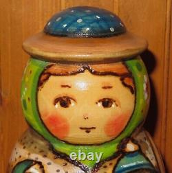 Winter Matryoshka & Children Christmas Nesting dolls 5 HAND PAINTED RYABOVA ART