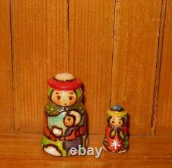 Winter Matryoshka & Children Christmas Nesting dolls 5 HAND PAINTED RYABOVA ART