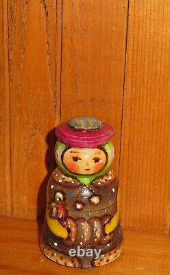 Winter Matryoshka & Children Christmas Nesting dolls 5 HAND PAINTED RYABOVA ART