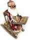 Wooden Hand Carved Painted Russian Santa Claus Sitting On A Rocking Chair Wow