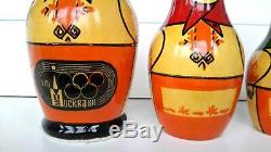 XXII Moscow-1980 Olympics Games LOGO ORIGINAL Russian Nesting Dolls MATRESHKA