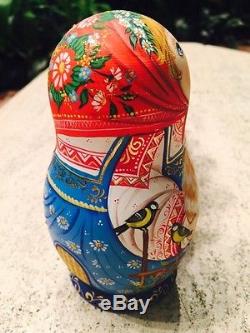 Young girl&kittens-Russian nesting doll, UNIQUE-ONE of a KIND! Signed E. V. Snelkova
